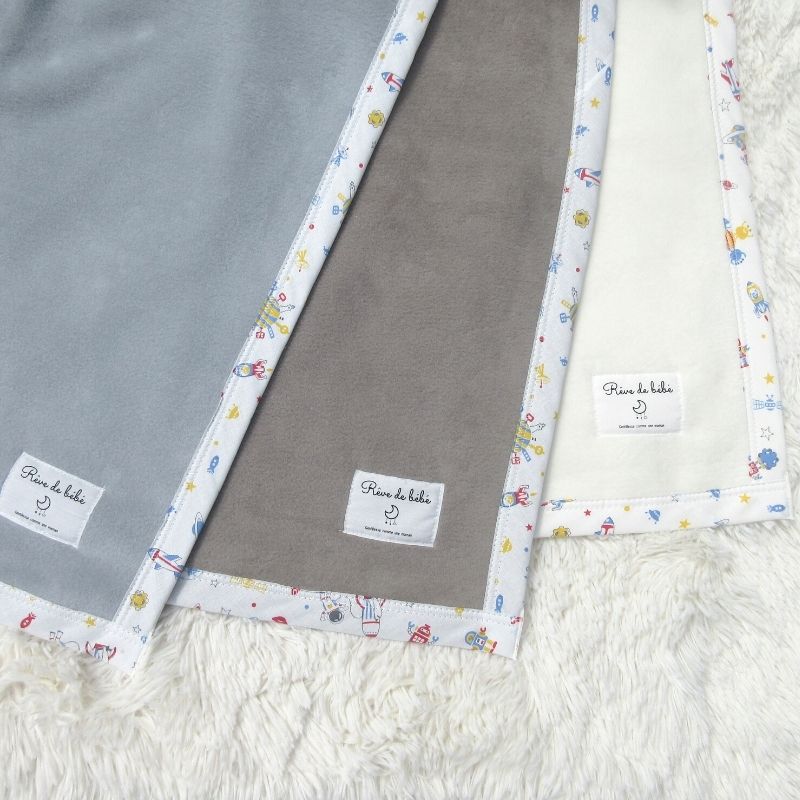 綿100％ ベビー毛布　　　　柄バイアス( 85×115cm)