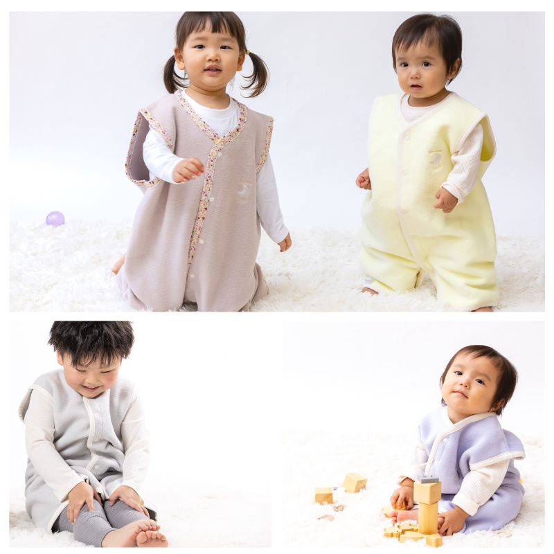 日本製 ２Way　綿毛布スリーパー　綿１００％　ベビーから約２才まで着用可能サイズが豊富
